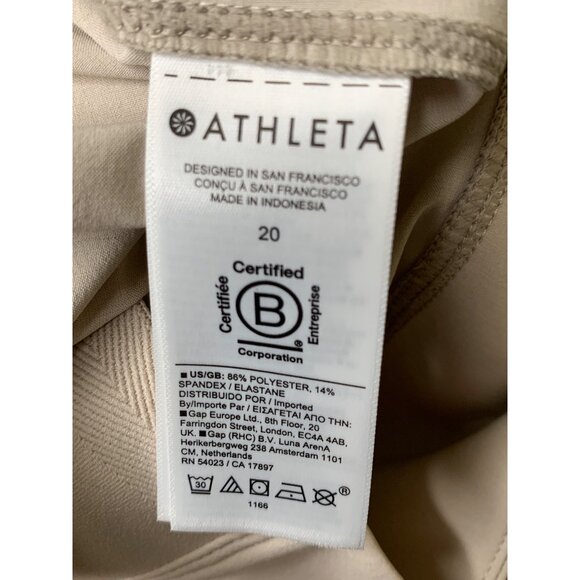 Athleta Brooklyn Heights New Wide Leg Pant Size 20 Recycled Material Beige RZ - Picture 7 of 12